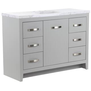 Home Decorators Collection Blakely 49 in. W x 19 in. D Bath Vanity in Sterling Gray with Stone Effects Vanity Top in Lunar with White Sink BK48P2-LY