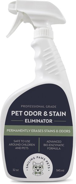 Smiling Paws Pets Dog and Cat Stain and Odor Eliminator， 32-oz bottle