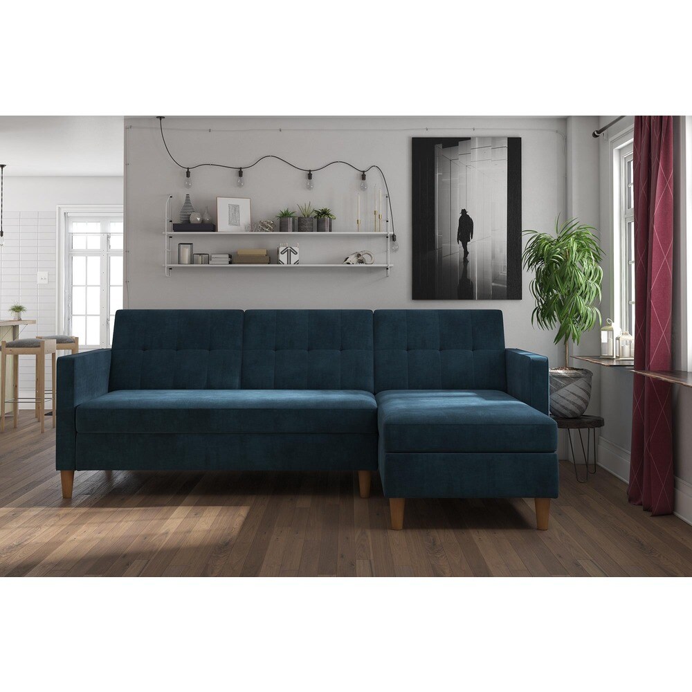 DHP Hartford Chenille Storage Sectional Futon