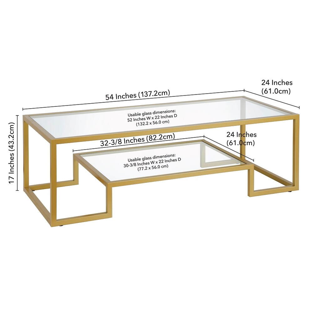 Artemis Contemporary Metal and Glass Coffee Table