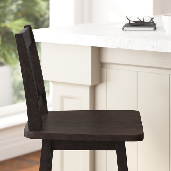 Modern Farmhouse Wooden Swivel Bar Stool