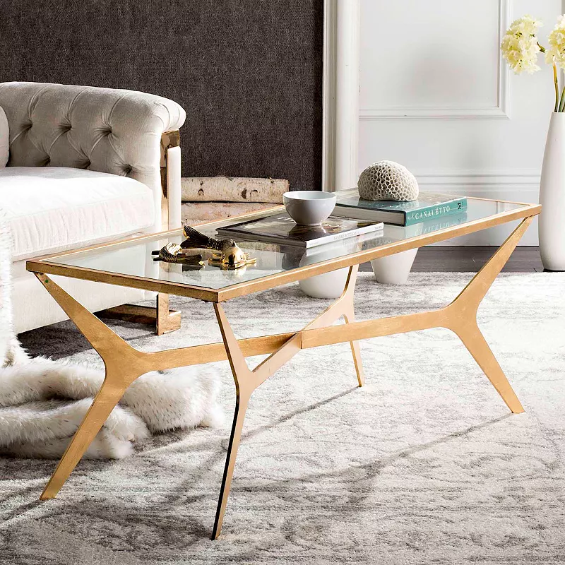 Safavieh Contemporary Gold Leaf Finish Coffee Table