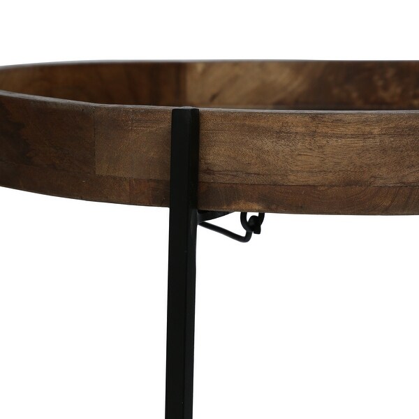 Tift Handcrafted Modern Industrial Mango Wood Folding Tray Top Side Table by Christopher Knight Home