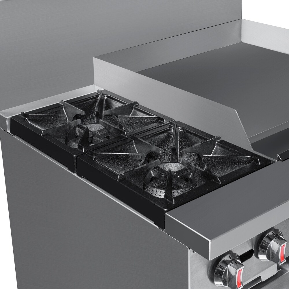 36 in. 2 Burner Commercial LP Range with 24 in. Griddle in Stainless Steel (KM CRG36 LP)