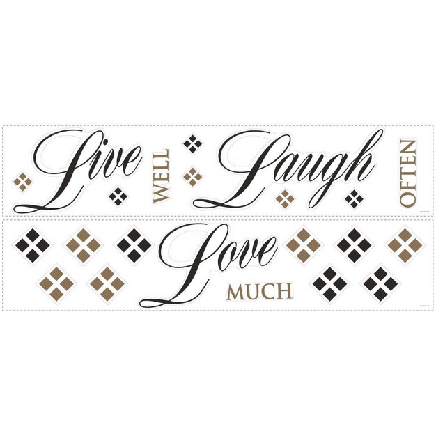 Live Love Laugh Peel And Stick Wall Decal Black brown Roommates