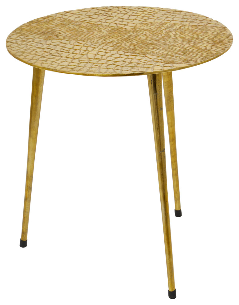 Contemporary Gold Aluminum Accent Table 563100   Midcentury   Side Tables And End Tables   by Brimfield  ampMay  Houzz