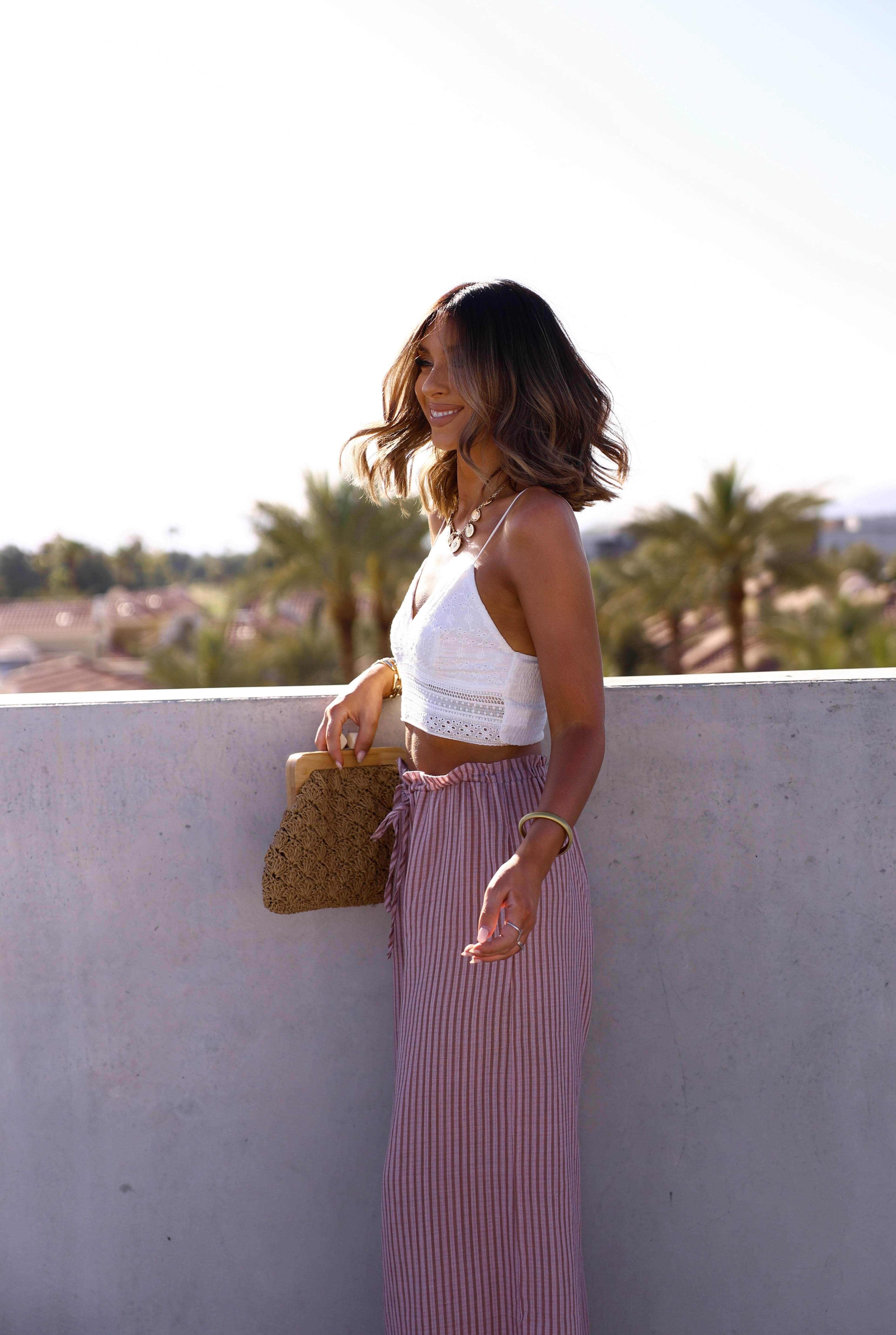 White Embroidered Tank