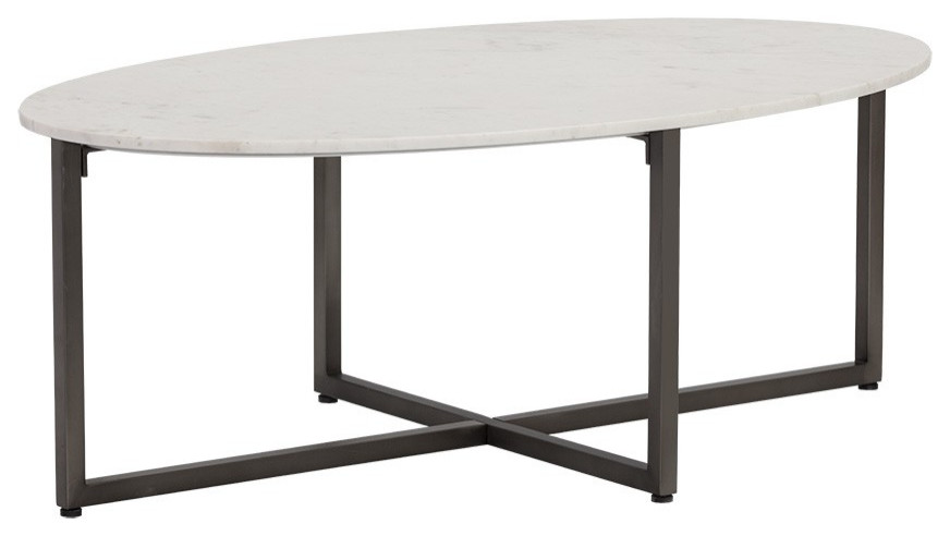 Kiara Coffee Table  Gunmetal  White Marble   Transitional   Coffee Tables   by Sunpan Modern Home  Houzz