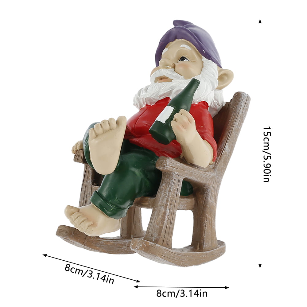 Willstar Garden Gnome Statue Resin Garden Gnome Ornament Resin Craft Garden Figurines for Outdoor Garden Yard Lawn Decorations