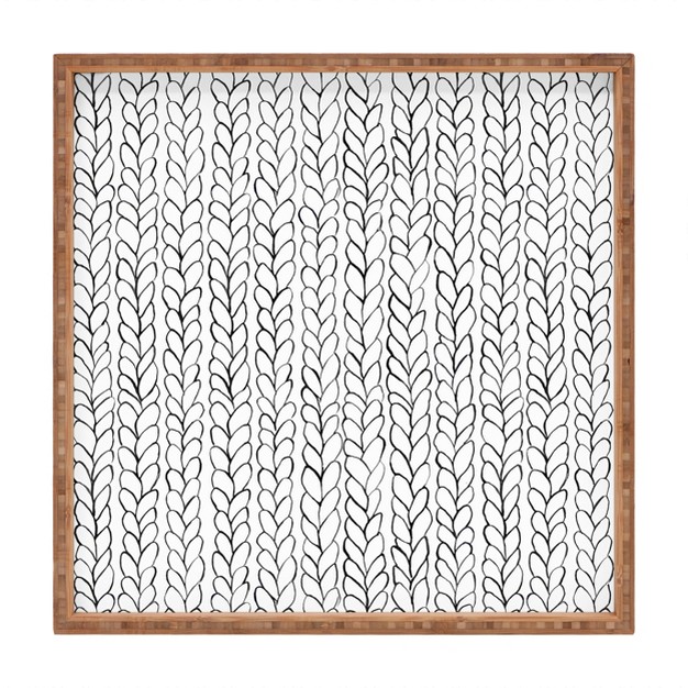 Ninola Design Wool Braids Drawing Bamboo Tray Deny Designs