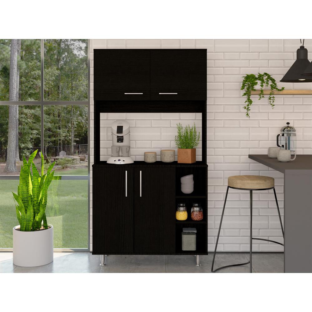 Depot E-Shop Malta Kitchen Pantry Cabinet Black