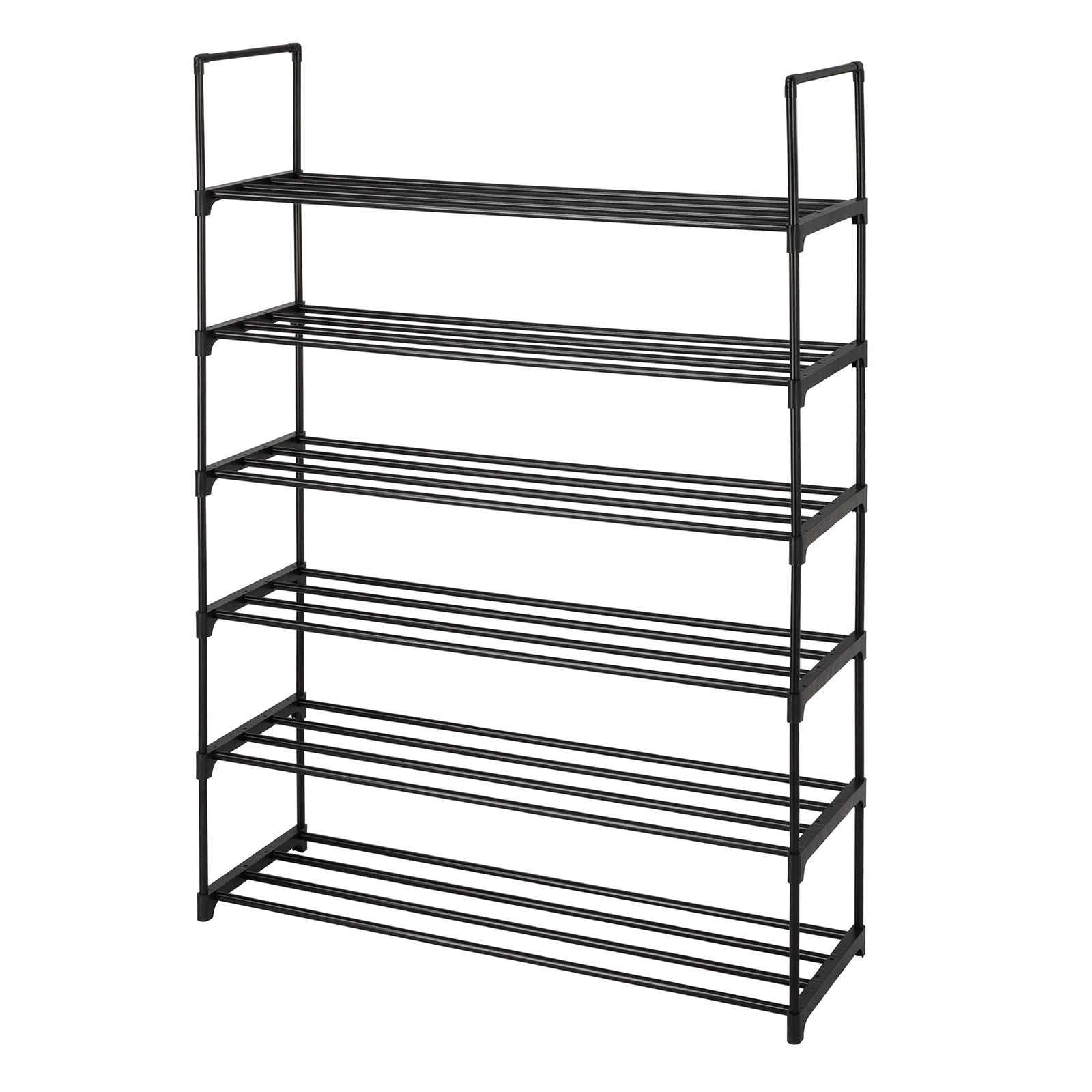 Ktaxon 6-Tier Metal Sturdy Shoe Rack Shelf Shoe Tower Stand 30- Pairs Shoe Storage Cabinet Organizer for Closet Entryway Bedroom Living Room Home, Black Finish