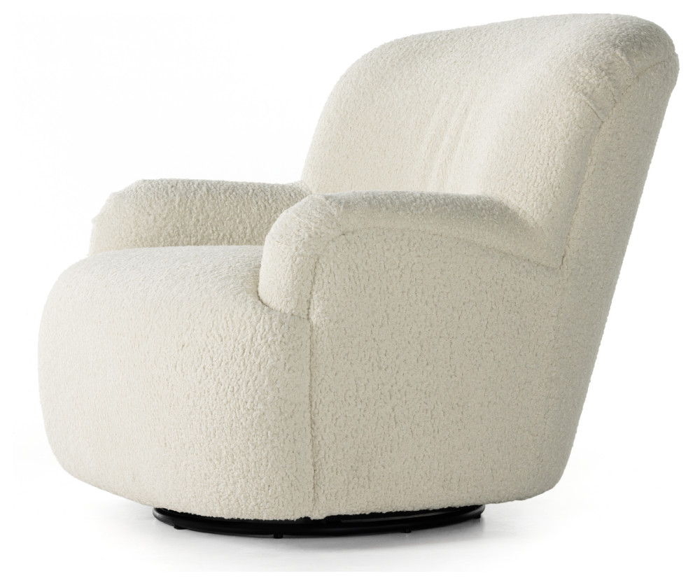 Kadon Swivel Chair  Sheepskin Natural   Transitional   Armchairs And Accent Chairs   by Four Hands  Houzz