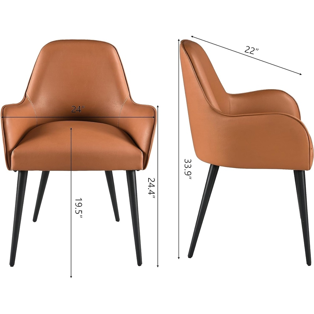 Leather Dining Chair with Arms