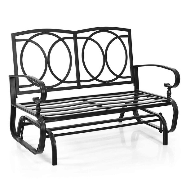 Costway 2Person Outdoor Swing Glider Chair Bench Loveseat Cushioned