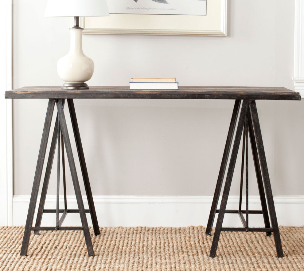 Vikki Console Dark Brown   Industrial   Console Tables   by Peachtree Fine Furniture  Houzz