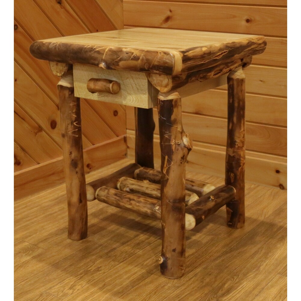 Aspen Log   1 Drawer Nightstand