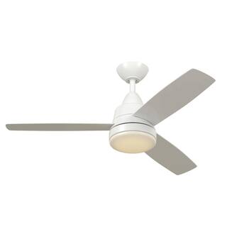 Hampton Bay Caprice 52 in. Integrated LED Indoor Matte White Ceiling Fan with Light Kit and Remote Control SW19151R MWH