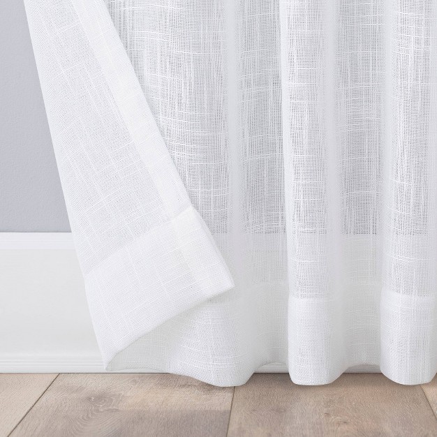 Ceri Linen Textured Jute Tabs Semi sheer Curtain Panel No 918