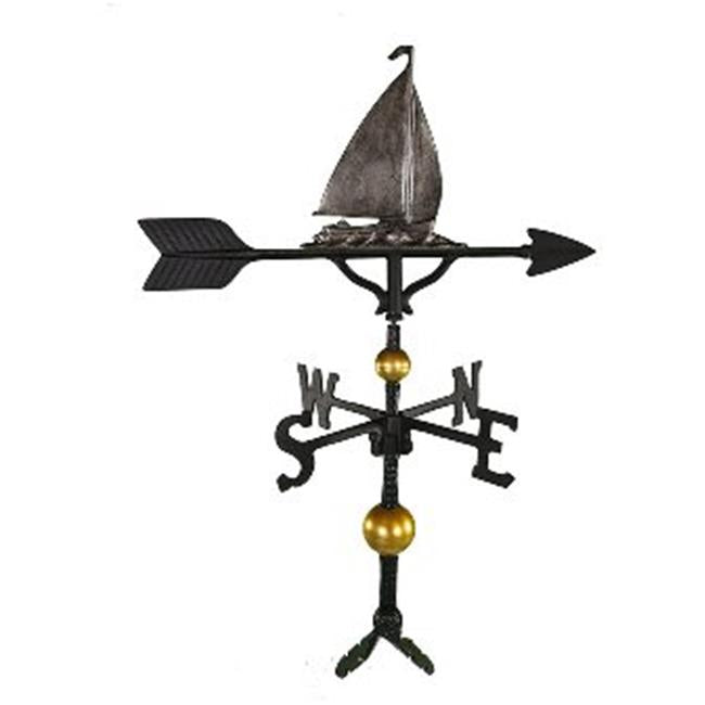 Montague Metal Products WV-371-SI 300 Series 32 In. Deluxe Swedish Iron Sailboat Weathervane