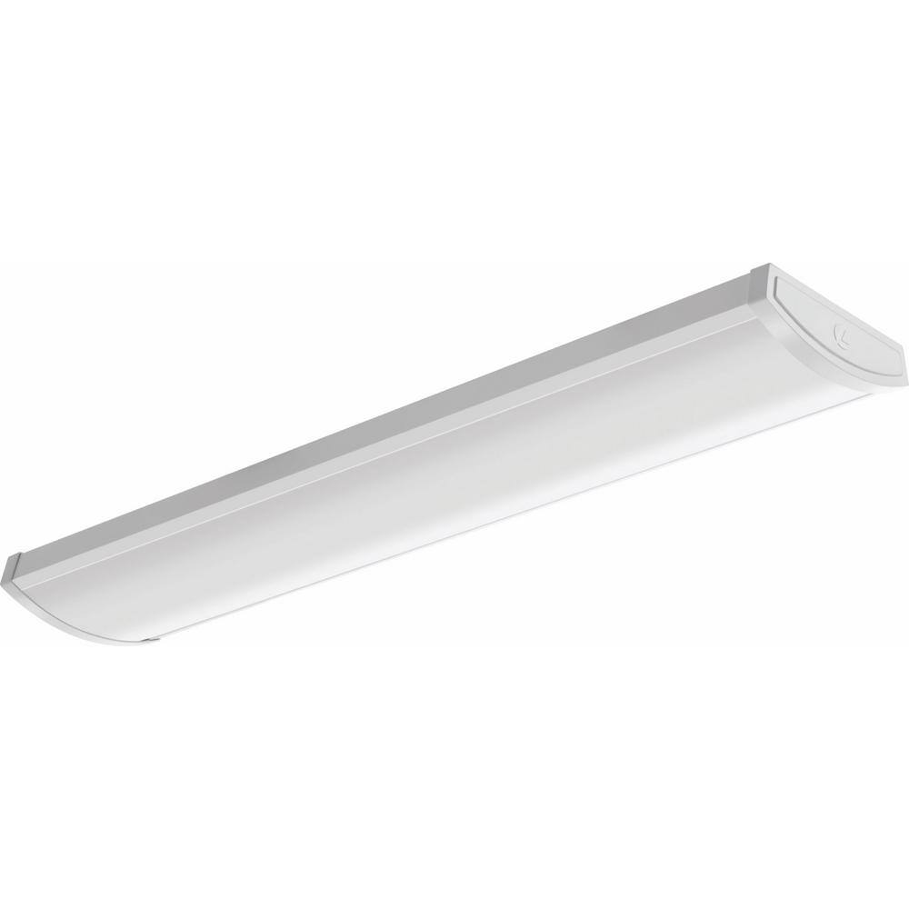 Lithonia Lighting Contractor Select 4 ft. 40-Watt 5000 Lumens Integrated LED Dimmable White Wraparound Light Fixture 4000K FML4W 48 5000LM 840 TD