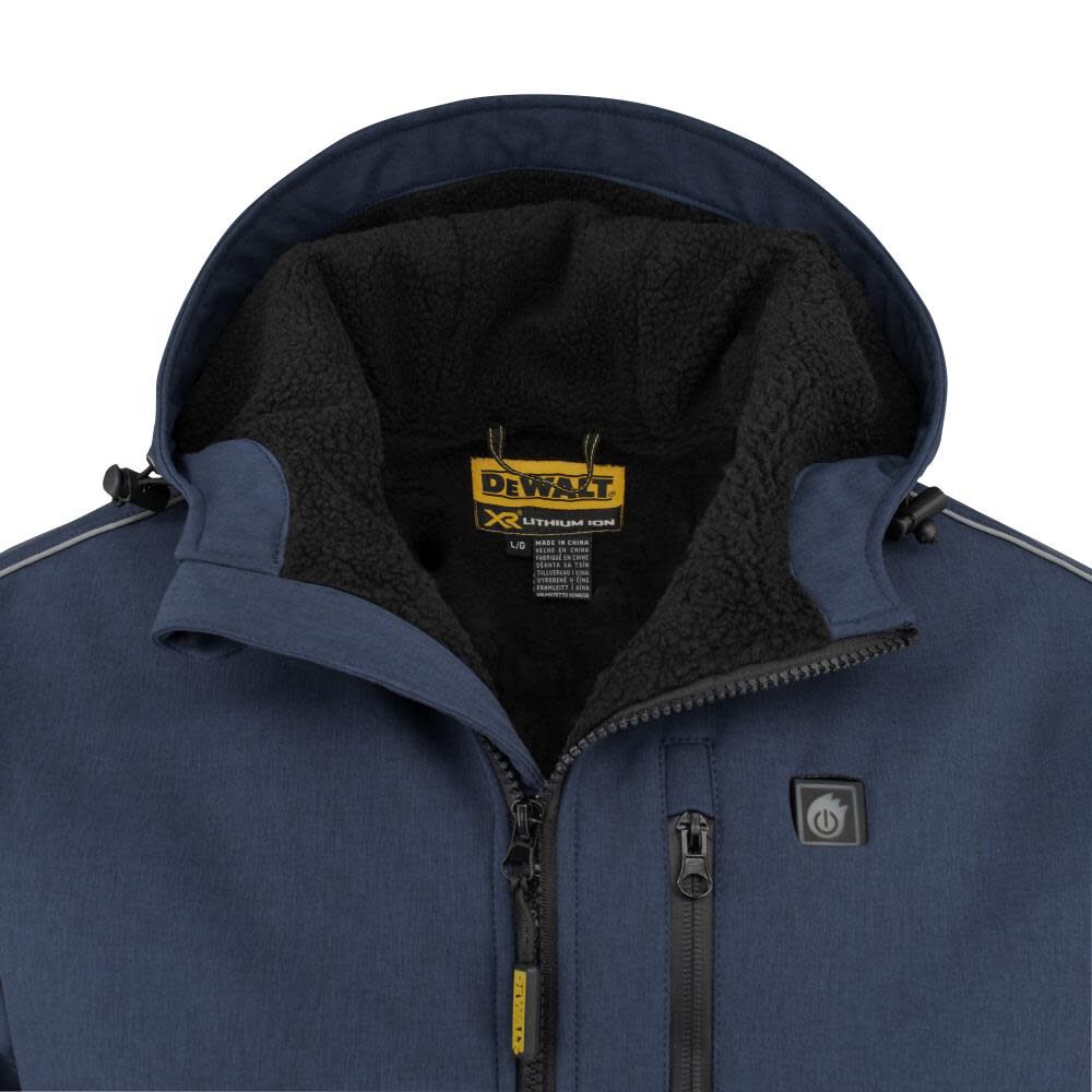 DW Mens Heated Kit Soft Shell Jacket with Sherpa Lining ted Navy 2X DCHJ101D1-2X from DW