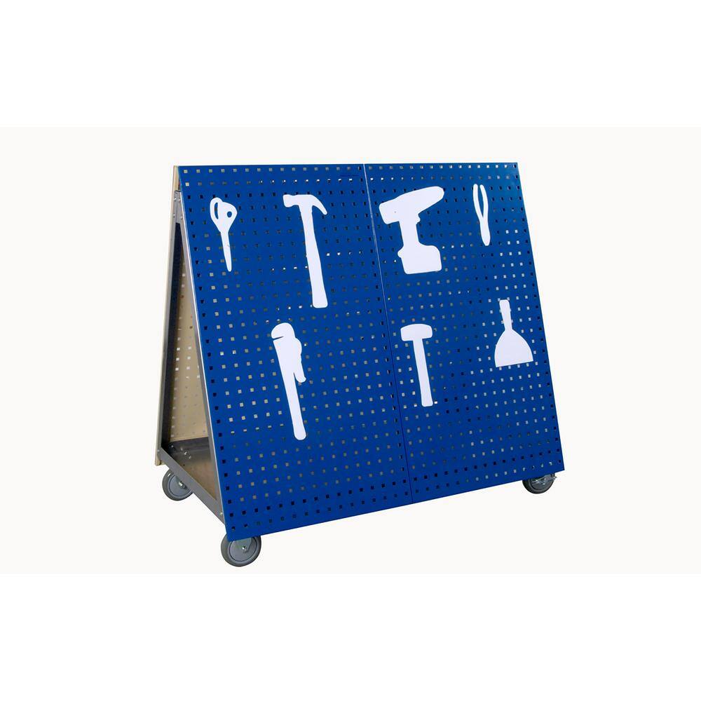 Triton Products 48 in. Mobile 0-Drawer Tool Utility Cart in Blue LBC-4B