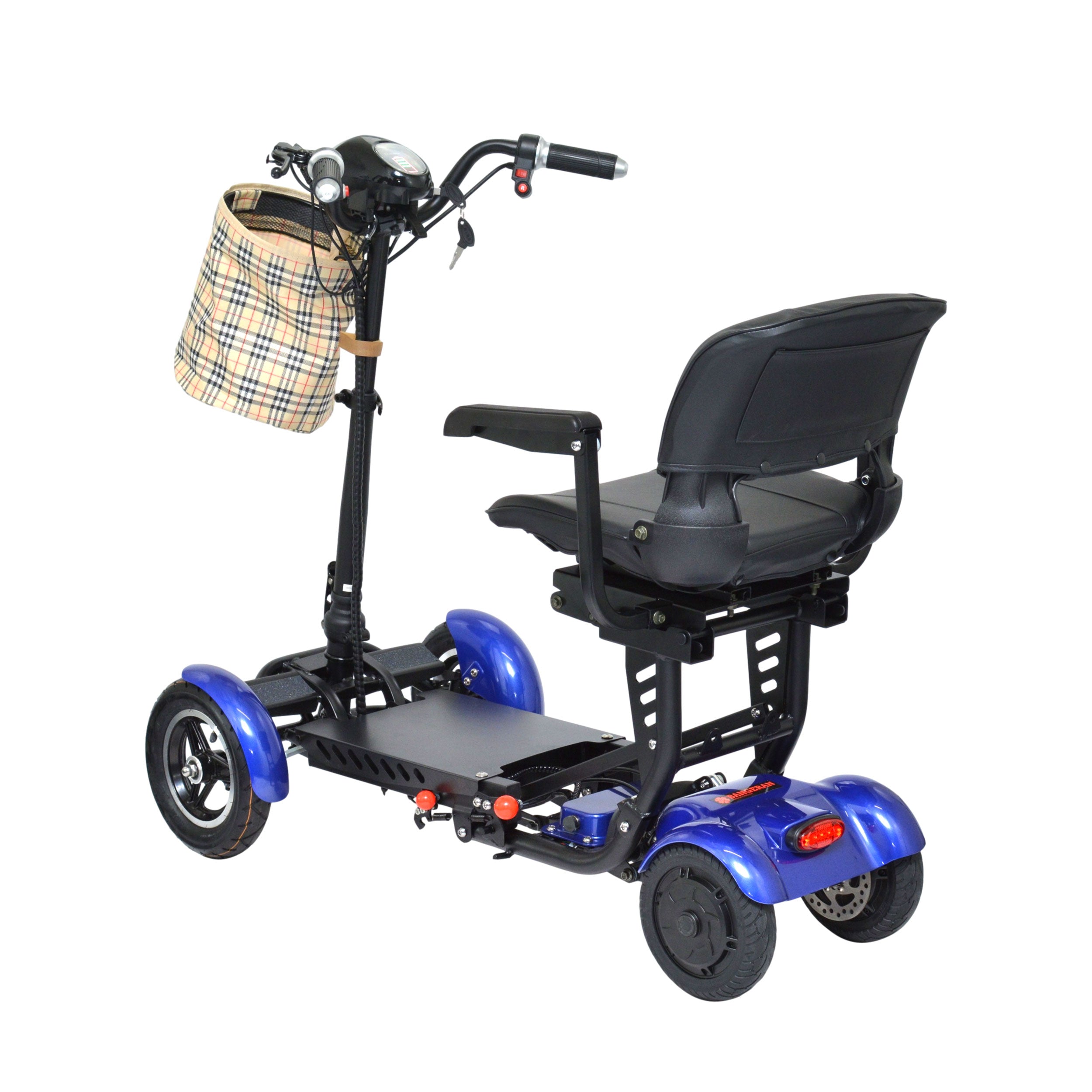 Smart Lightweight Electric Mobility Scooter, Easy Travel Wide Seat - Blue