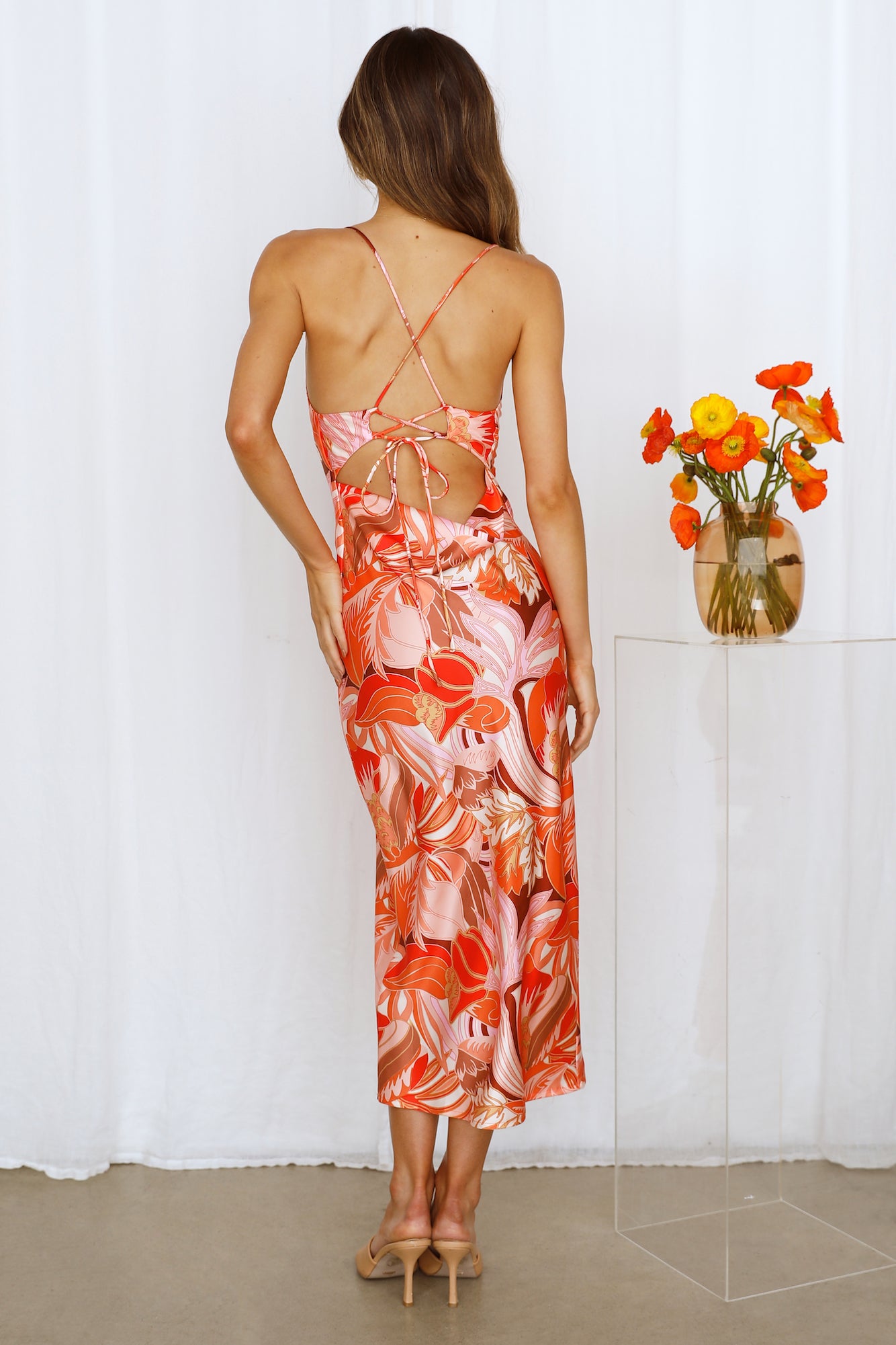 Who Loves You Midi Dress Orange