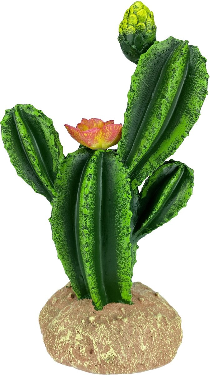 Komodo Cactus Flower Reptile Ornament， Green