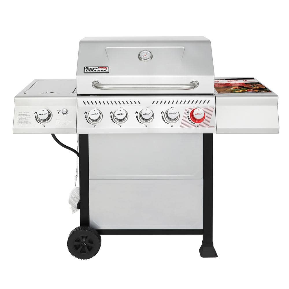 Royal Gourmet 5-Burner Propane Gas Grill in Stainless Steel with Sear Burner and Side Burner GA5401T