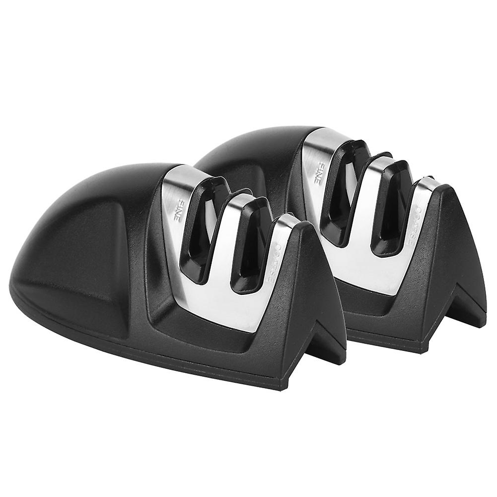 2Pcs 2-Slot Multifunctional V shaped Bottom Household Kitchen Knife Sharpener Sharpening Tool