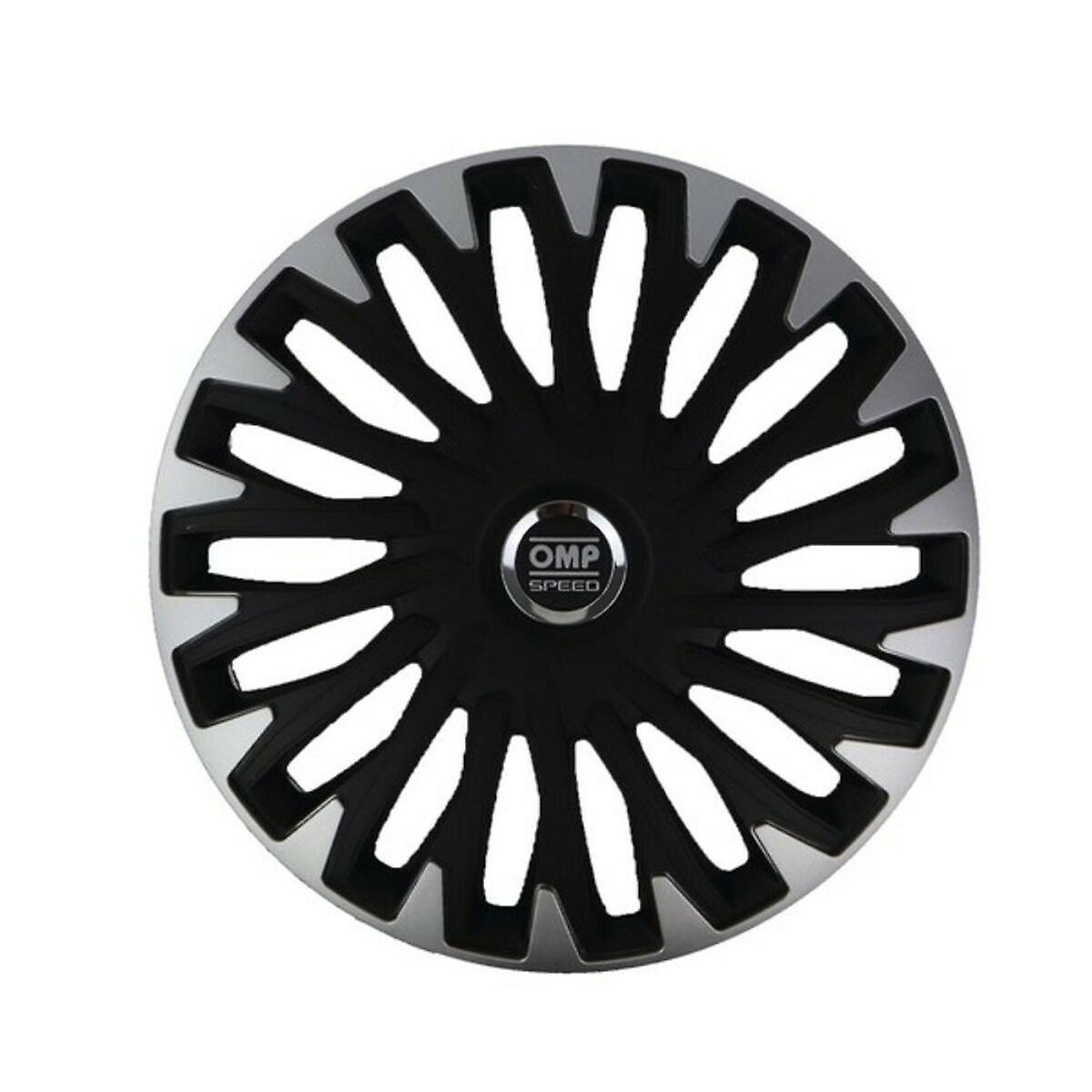 Hubcap OMP Stinger Speed Black Silver 16