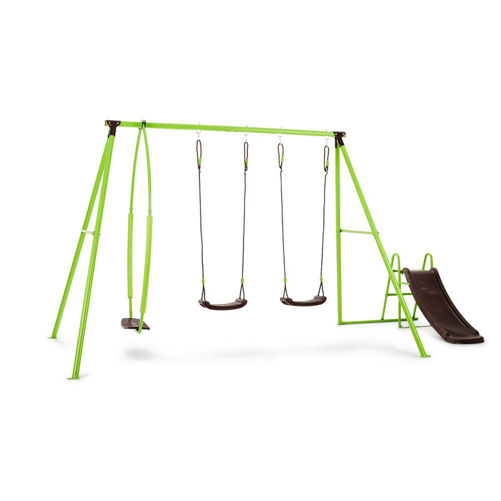 FLYBAR Swurfer Swing Sets for Backyard Playground Sets for Backyard Playset with Swings Slide Holds Up to 400 lbs. SW23200G