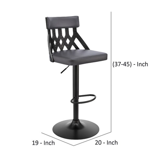 Swivel Barstool with Cut Out Back and Pedestal Base - 20 L X 19 W X 45 H Inches