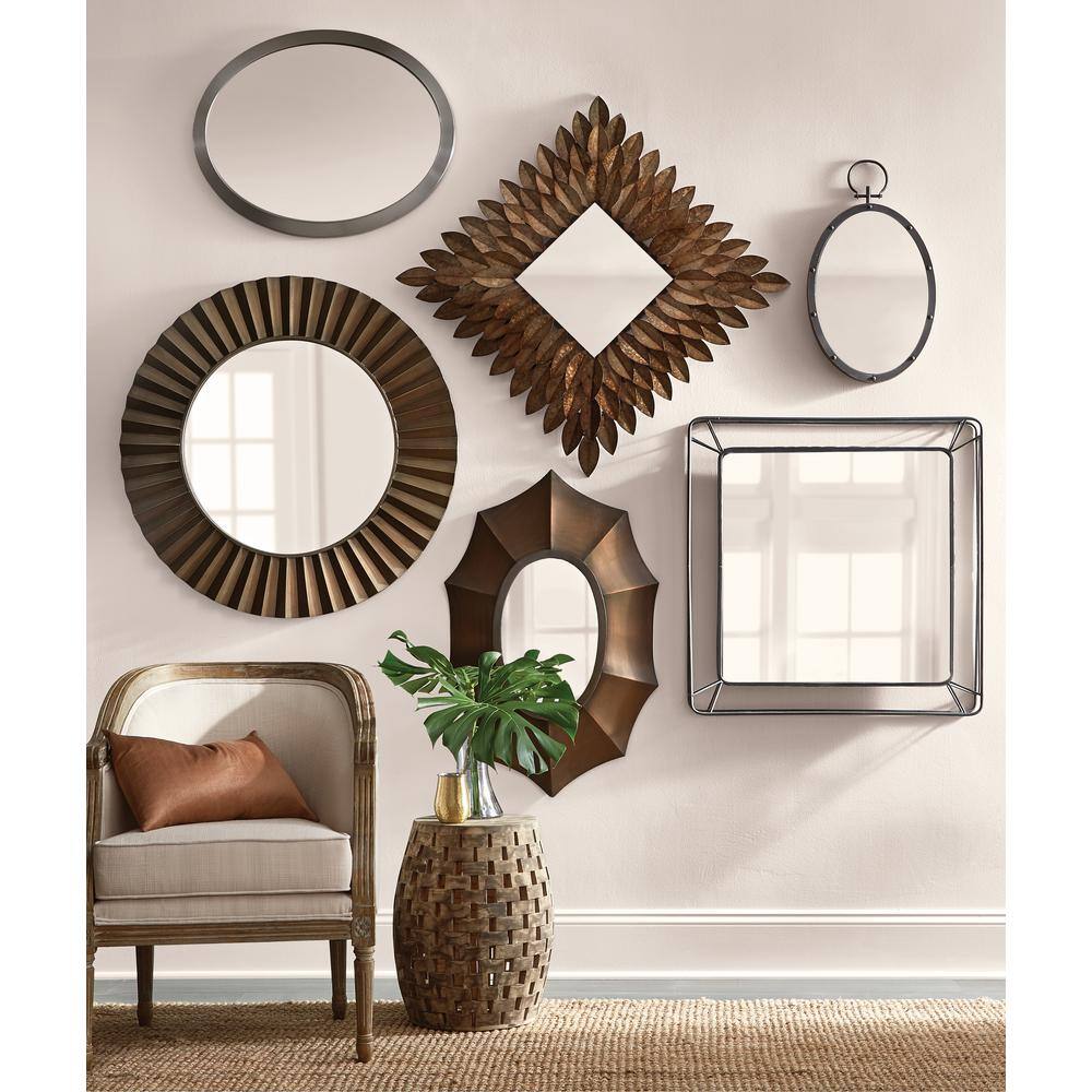 Deco Mirror 23 in. W x 29 in. H Framed Oval Beveled Edge Bathroom Vanity Mirror in Brushed nickel 6295