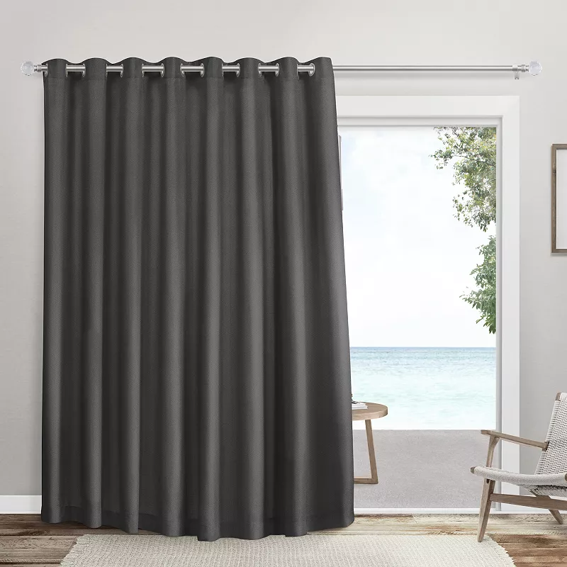 Exclusive Home 1-Panel Double Wide Sateen Patio Woven Blackout Window Curtain