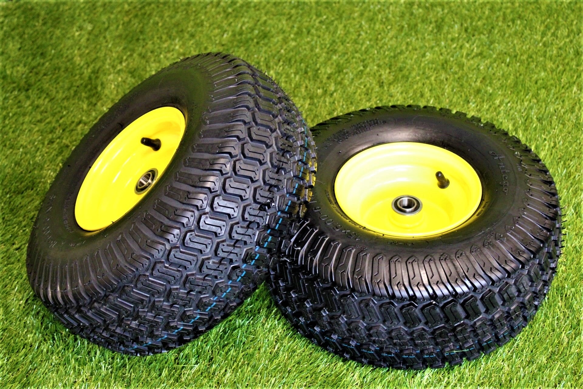 Antego Tire and Wheel 15x6.00-6 4 Ply Tires with 6x4.5 John Deere Wheels 4 Ply for Lawn and Garden Mower Turf Tires .75