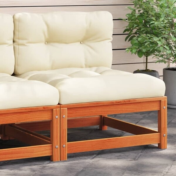 vidaXL Patio Furniture with Cushions Outdoor Sectional Seating Solid Wood Pine