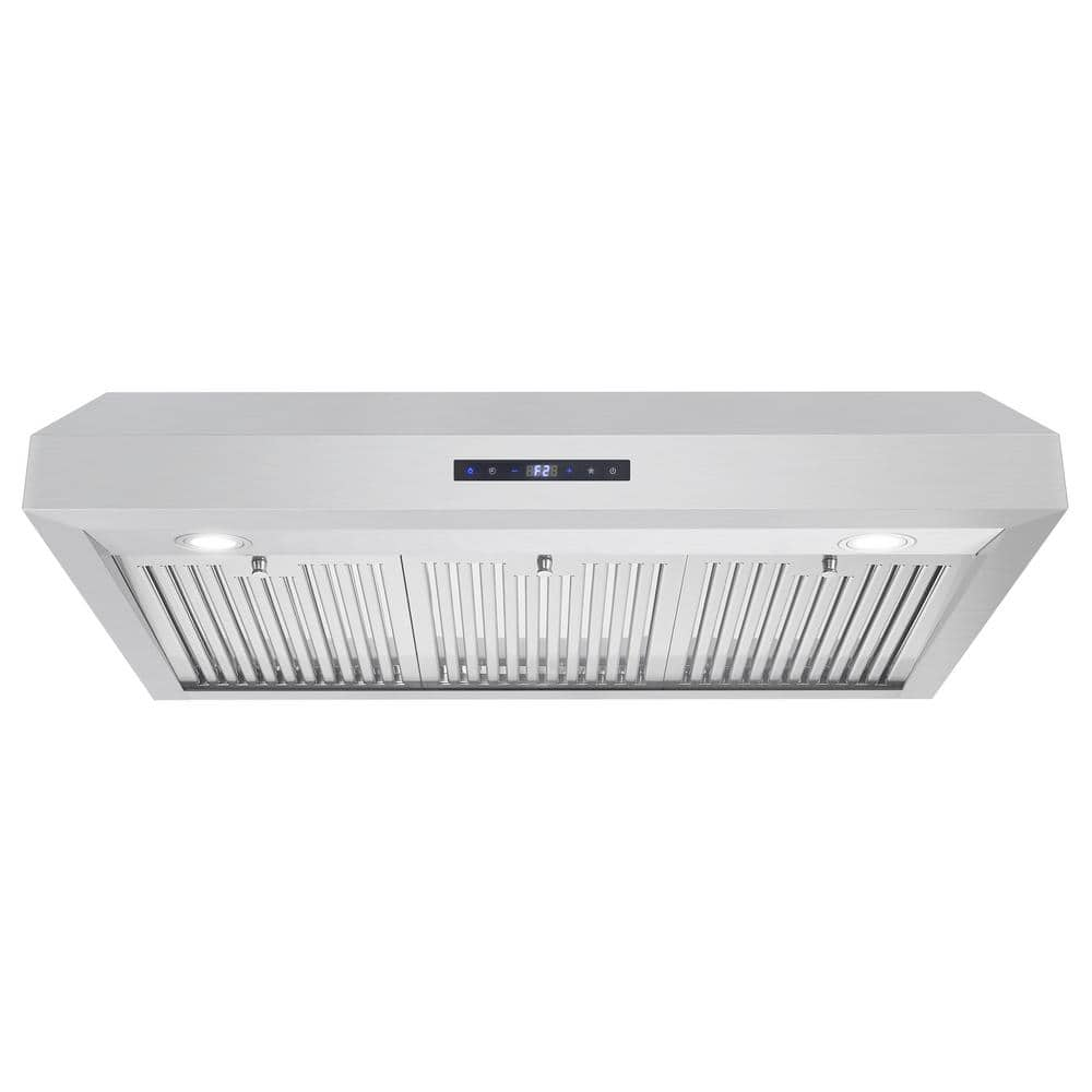 Cosmo 36 in Ducted Under Cabinet Range Hood in Stainless Steel with Touch Display and Permanent Filters