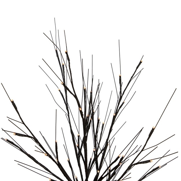 Led Lighted Black Halloween Twig Tree - Warm White Lights