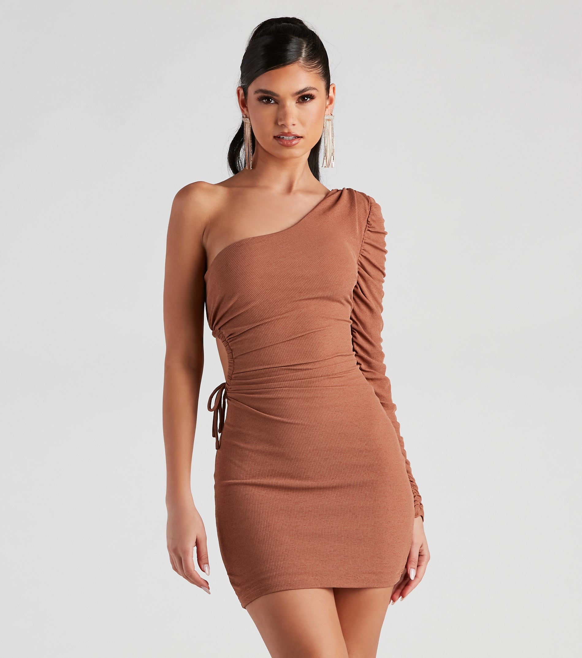 Arm Candy One Shoulder Mini Dress