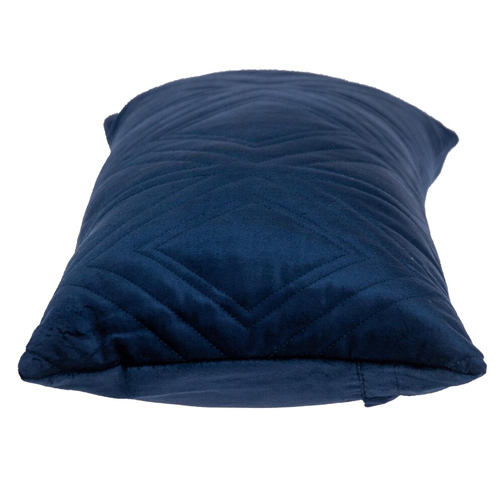 Parkland Collection Reta Transitional Quilted Blue/Navy Throw Pillow