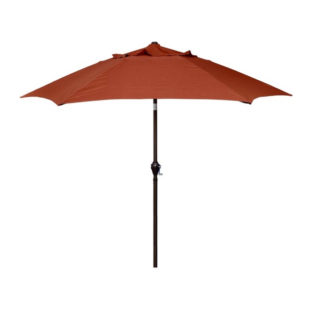 9 x27 X 9 x27 Aluminum Market Patio Umbrella With Crank Lift And Push Button Tilt Brick Astella