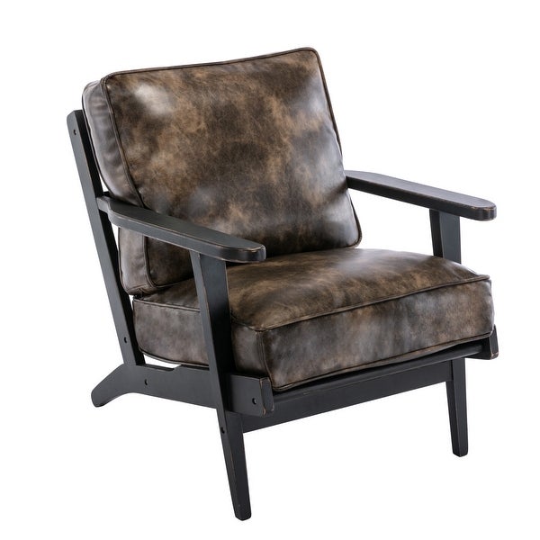 PU Leather Armchair with Removable Cushion