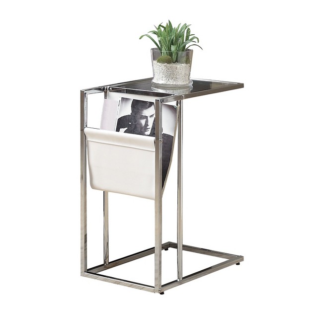 Metal Accent Table With Magazine Holder White Everyroom