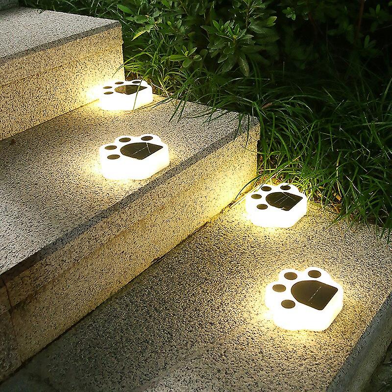 Solar Led Outdoor Waterproof Lawn Light Garden Garden Ground Plug Light Buried Light Landscape Decorative Light Bear Paw Lights