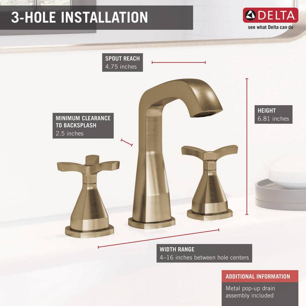 Delta Stryke 8 in Widespread 2Handle Bathroom Faucet in Champagne Bronze