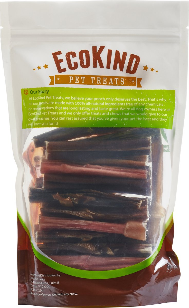 EcoKind Odor Free Natural Bully Sticks Dog Treats， 1-lb bag， 4 inches