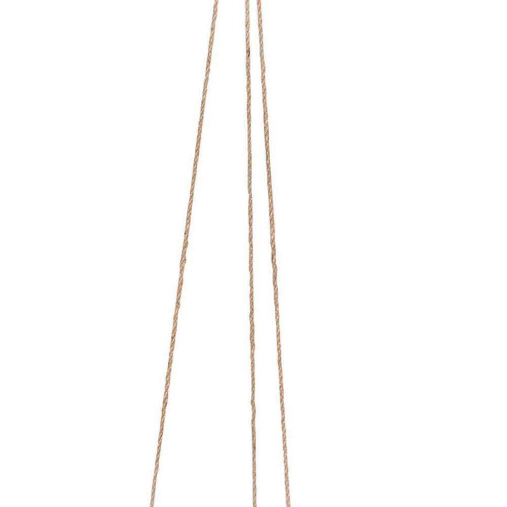 Benjara 7 in. L x 6.5 in. H Beige Hanging Planter with Ceramic Body and Abstract Details BM263811